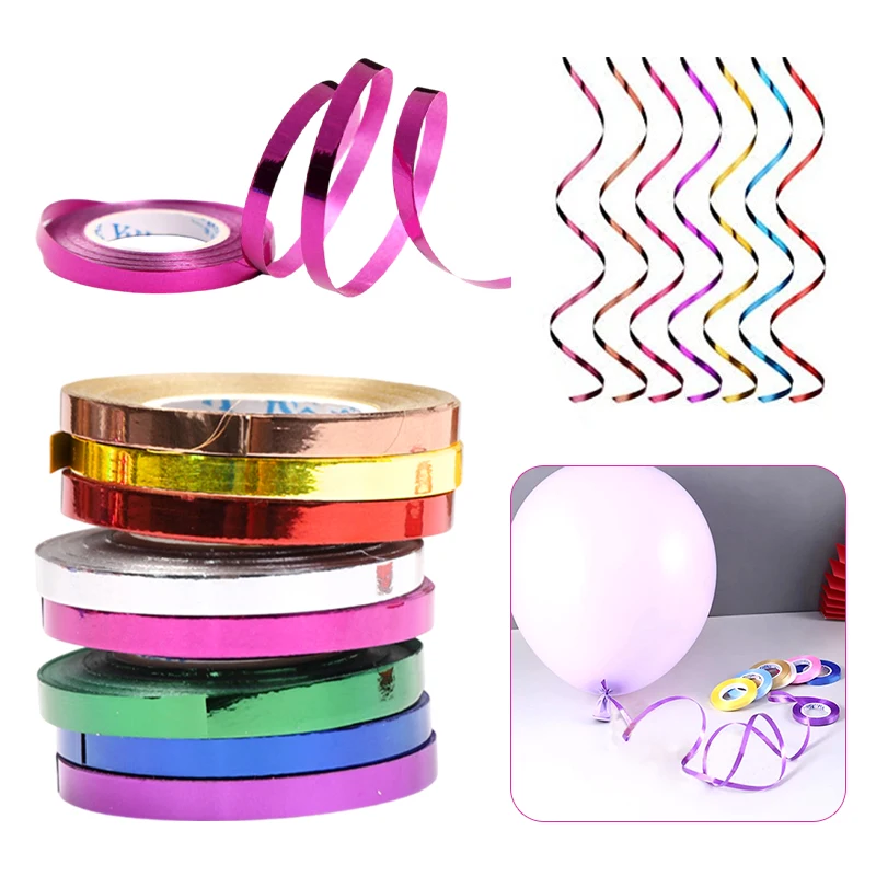 10Meter/Rolls Balloon Ribbon Colorful Party Birthday Wedding Accessorie Laser Balloon Chain Satin Strings DIY Party Decoration