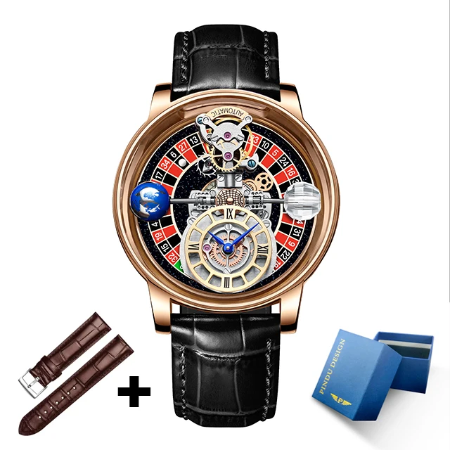 Pindu Roulette Watch Latest Design Quartz Watch Men Waterproof Leather Man  Wristwatch Upgraded Version Jacob & Co Relogio P6570 - Quartz Wristwatches  - AliExpress