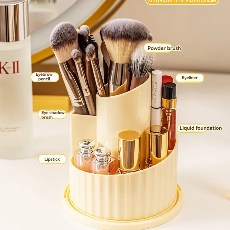 360° Rotating Makeup Brush Holder Desktop Makeup Organizer Cosmetic Storage Box Lipstick Eyebrow Brush Holder Jewelry Container 2