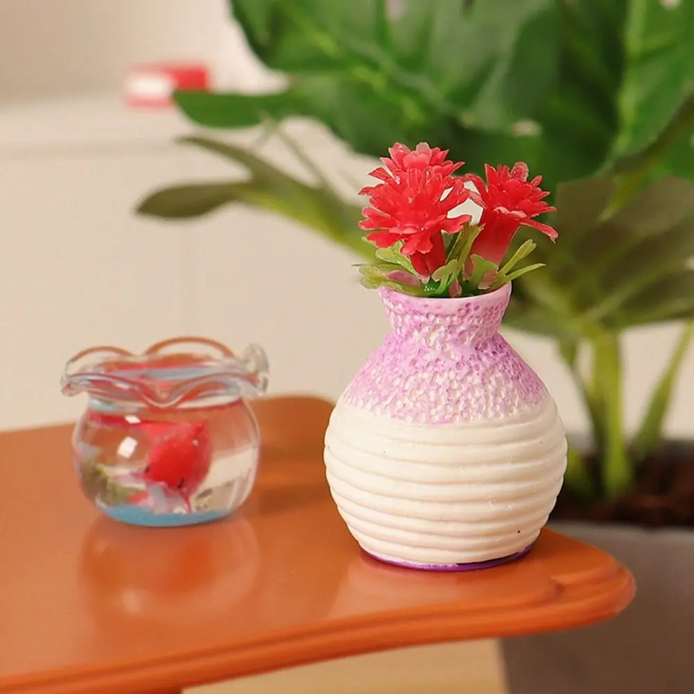 Miniature Dollhouse Decorative Green Luo Plant in Vase - Outdoor Floral Accent