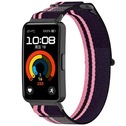 Adjustable Elastic Nylon Bracelet - Trail Loop Strap Accessory - huawei band 10 (Pink purple)