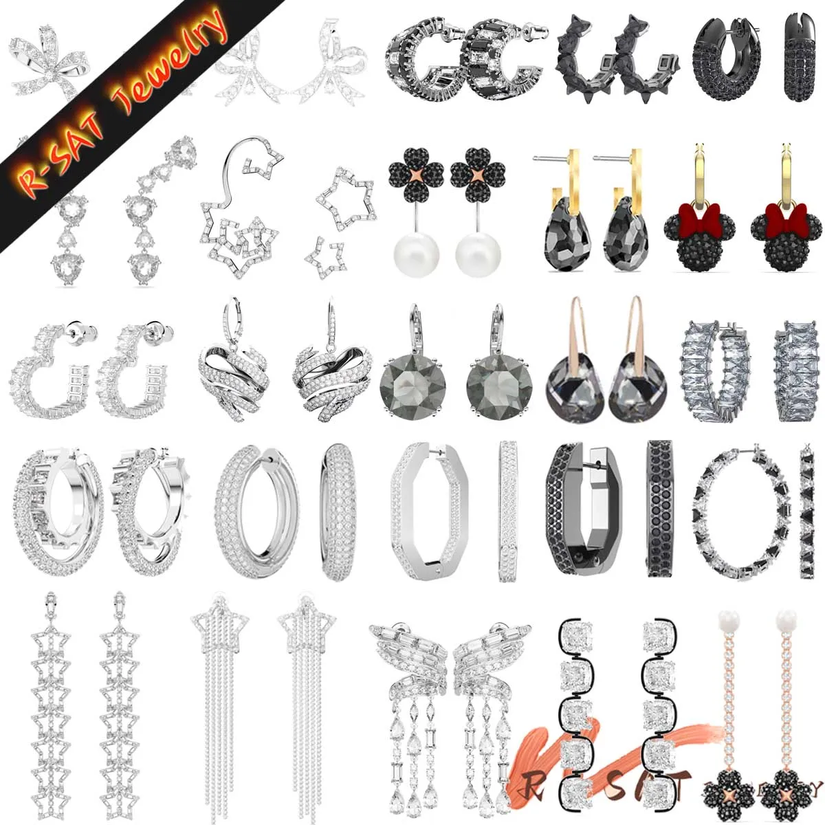 

2024 Original Earrings Jewelry Sets White Black Tassel Animal Series Party Jewelry Christmas Gift Free Shipping for Women