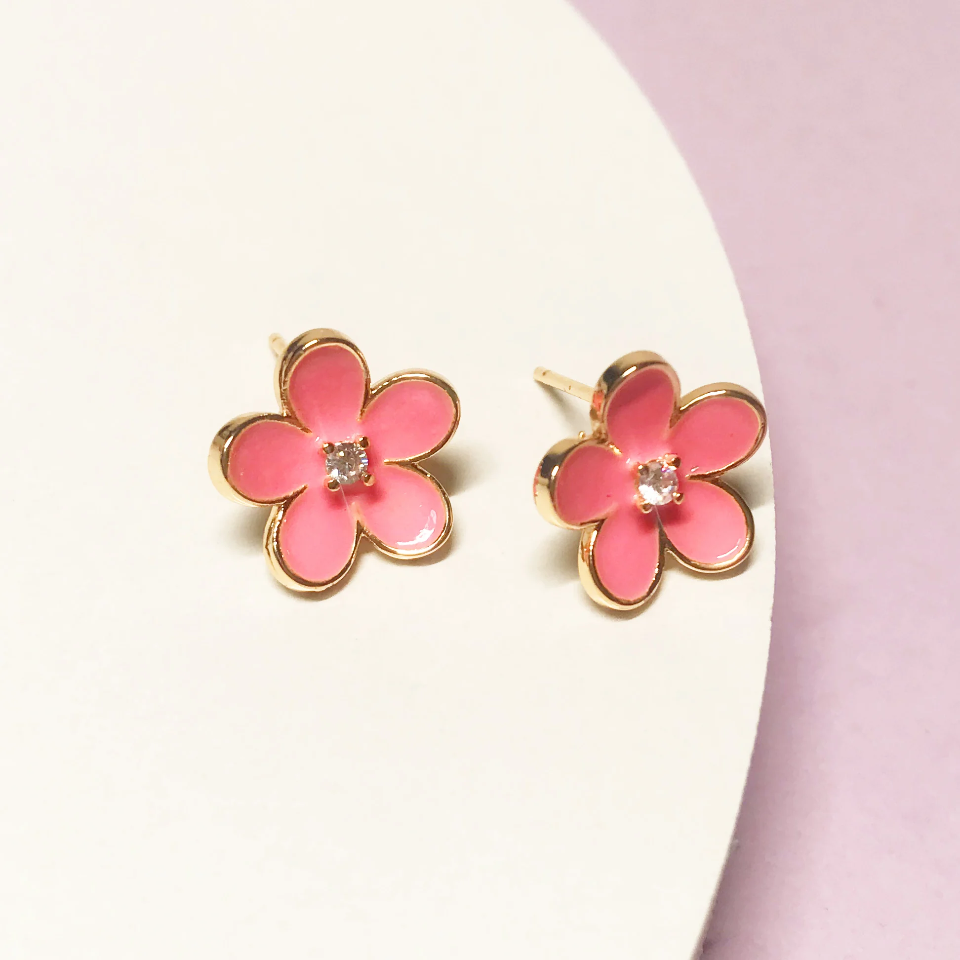 

Copper Covered 14K Gold Flower Stud Earrings for Women Color-preserved S925 Silver Pin Stud Earrings DIY Jewelry Accessories