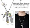 Luxury GORO'S Feather Necklace Men Stainless Steel Chain Takahashi Turquoise Hiphop Eagle Claw Pendants Jewelry 6