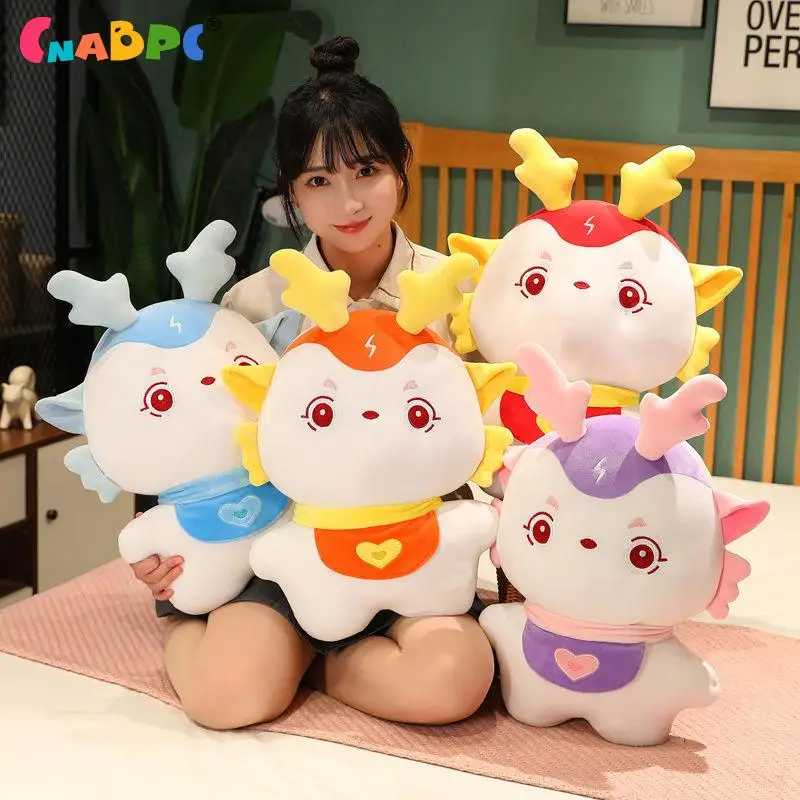

1pcs New Year Chinese Zodiac Dragon Plush Toy Stuffed Cute Dragon Mascot Doll Soft Pillow For Kids New Years Decor