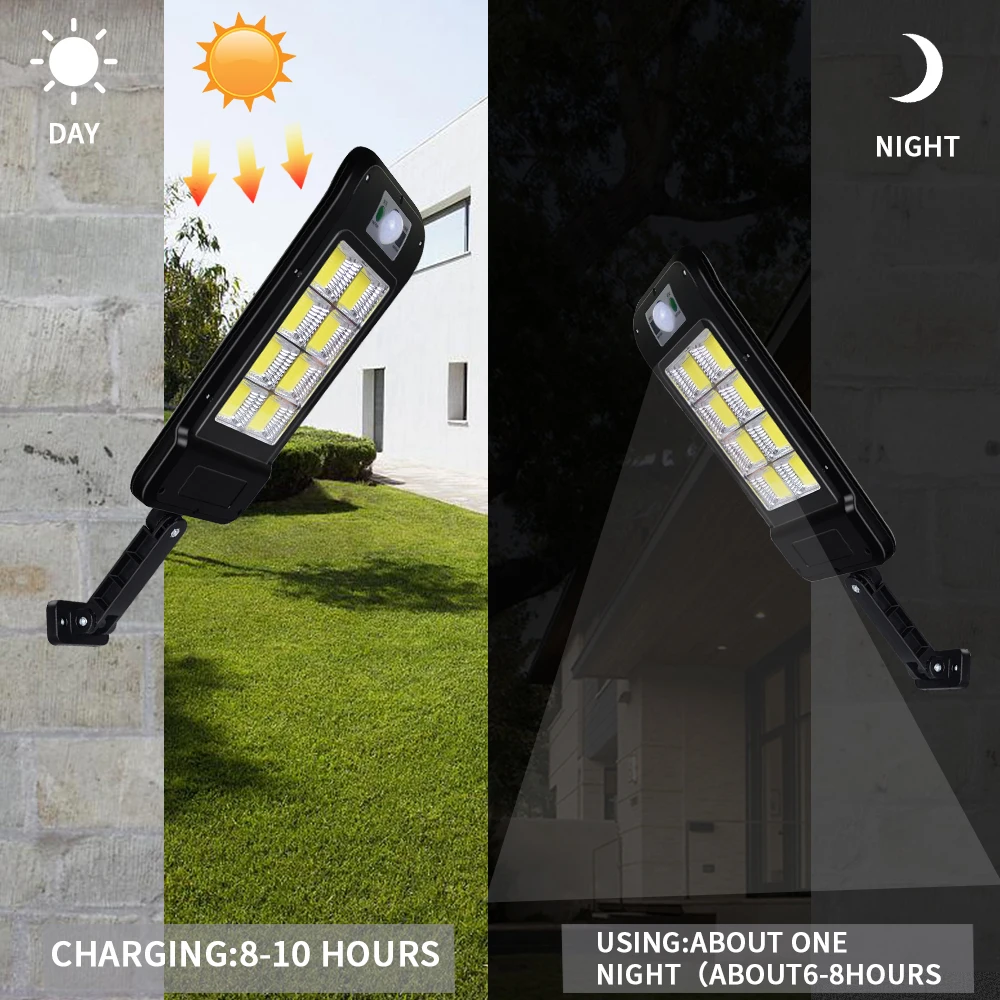 10000W Solar Street Light Outdoor Solar Lamp Powered Sunlight Waterproof PIR Motion Sensor Garden Lighting Smart Remote Control