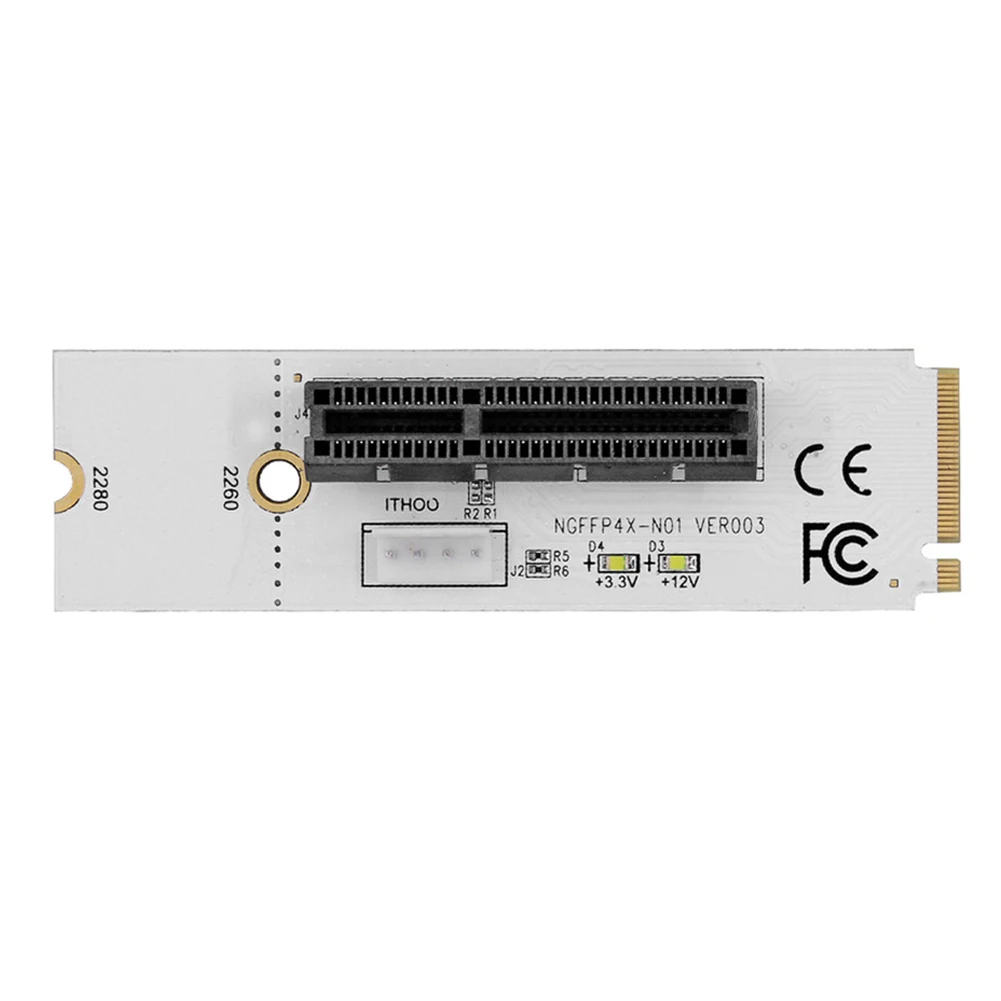LED 어댑터 컨버터 키, M.2 to PCI-E 4X 라이저 카드, M2 to X4