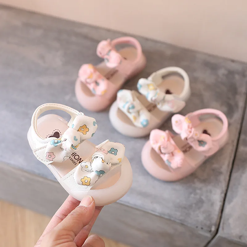 Newborn Baby Girl Pram Shoes Infant Agaric Lace Ankle Summer Sandals 3 6 9 12 18 