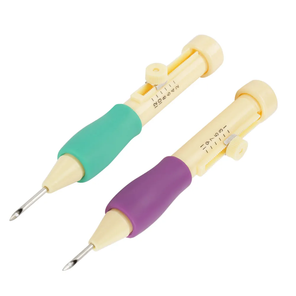 Versatile Embroidery Needle Punch Kit with Adjustable Pen and Accessories