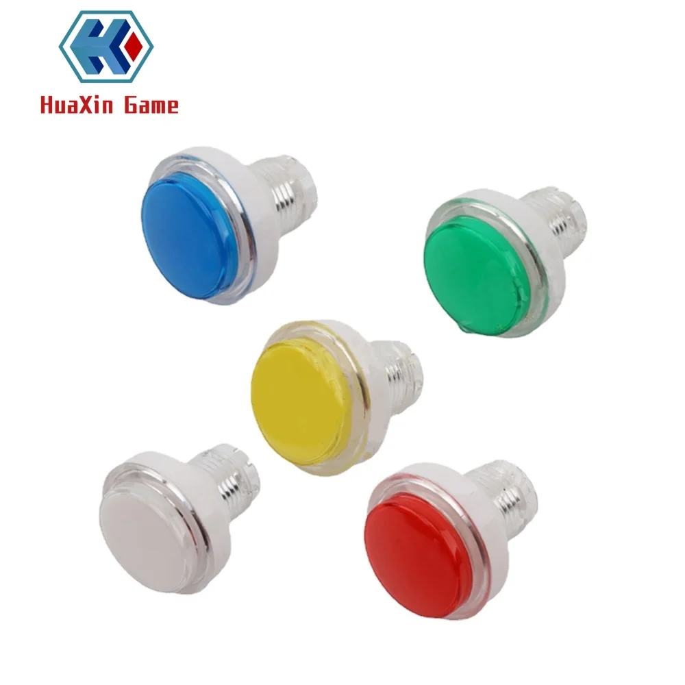 Nuovo 45Mm Piatto Trasparente 5/12V Grande Led Illuminato A Luce Pulsanti Microinterruttore Per Giochi Arcade A Gettoni