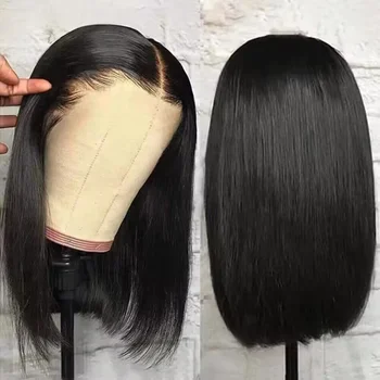 10-16inch Glueless Wigs Human Hair Straight Human Hair Wigs 4x4 HD Lace Bob Short Human Hair Wigs Human Hair Quality ﻿ 1