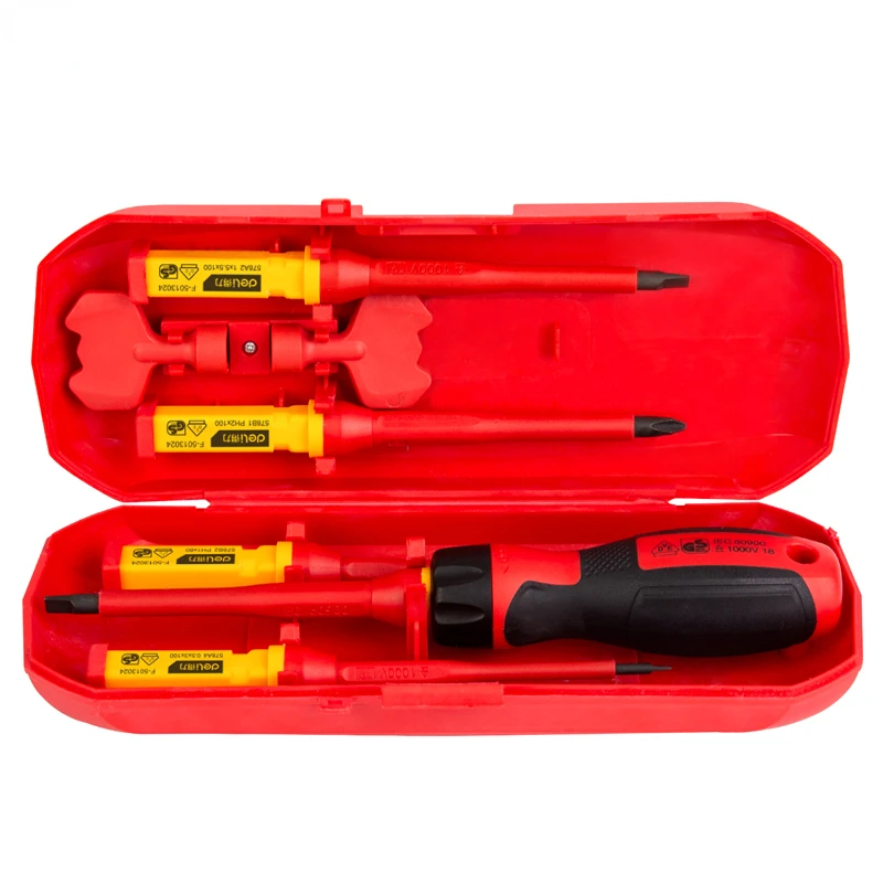 7Pcs 1000V Changeable Insulated Screwdrivers Set with Slotted Phillips Bits Electrician