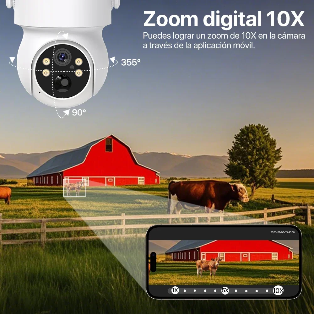 Xiaomi Cámara PTZ WiFi Exterior IP Solar 4MP Zoom 10X Batería iCsee - Image 2