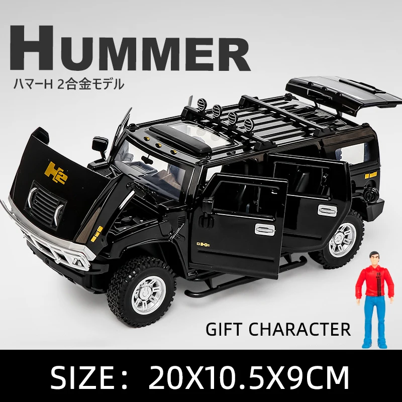 1/24 Hummer H2 Off-road Vehicle SUV Alloy Model Car Diecast Scale