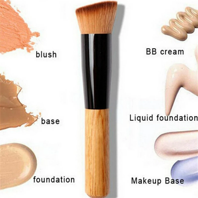 

1 шт. многофункциональная плоская косая головка Кисть для макияжа Жидкая основа для макияжа кисть для лица инструменты для макияжа