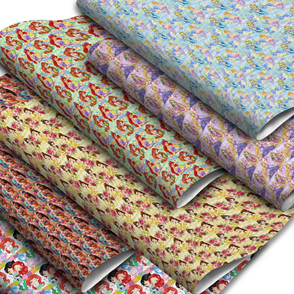 

Рулон из искусственной кожи с принтом в стиле Принцессы Диснея, 30*136 см