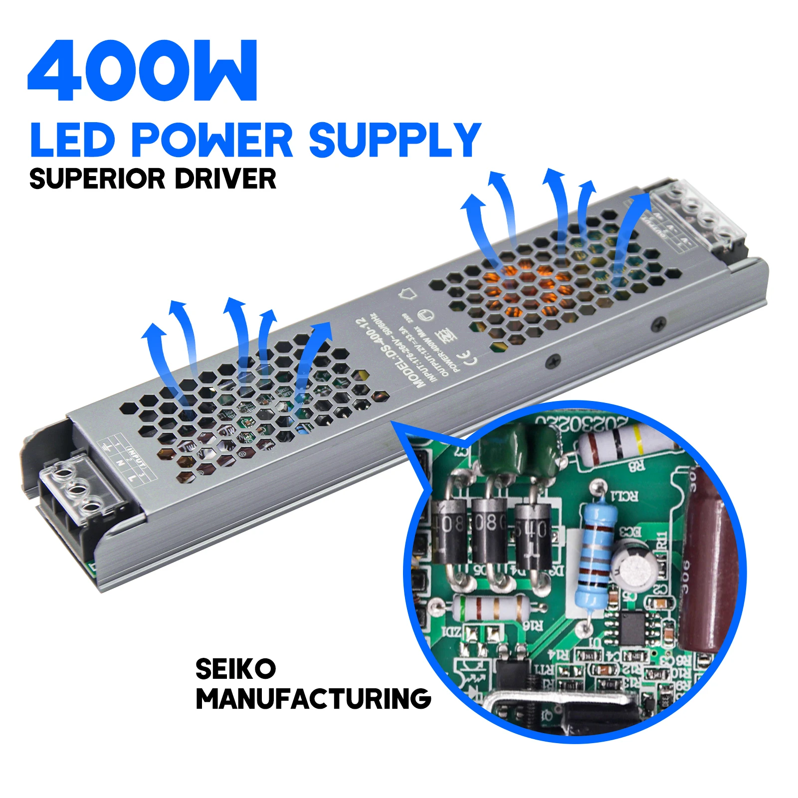 LED 드라이버 전원 공급 장치, 조명 변압기, 전원 어댑터, AC 180-260V, DC 12V, 24V, 60W, 100W, 200W, 300W, 400W
