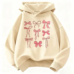 Pink Bow Design Hoodie for Kids - Cute Casual Sweatshirt for Autumn and Spring (KHAKI)