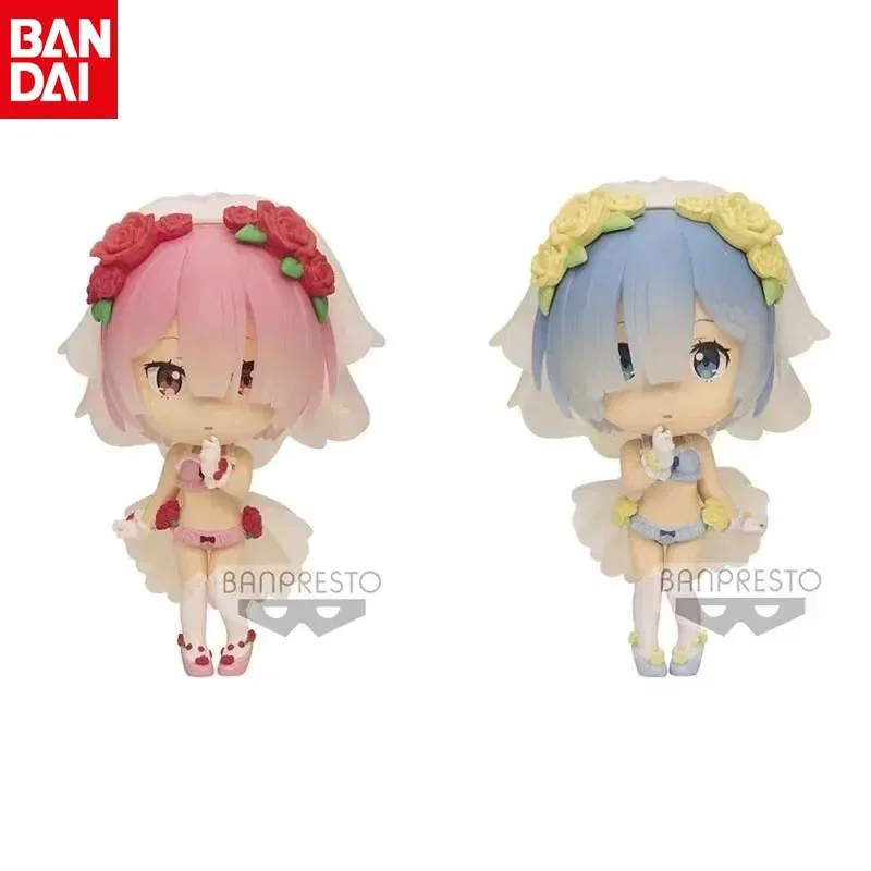 

Genuine Spot BANDAI Q-version Re:Life In A Different World From Zero Wedding Dress Rem Twin Sisters Static State Action Figure