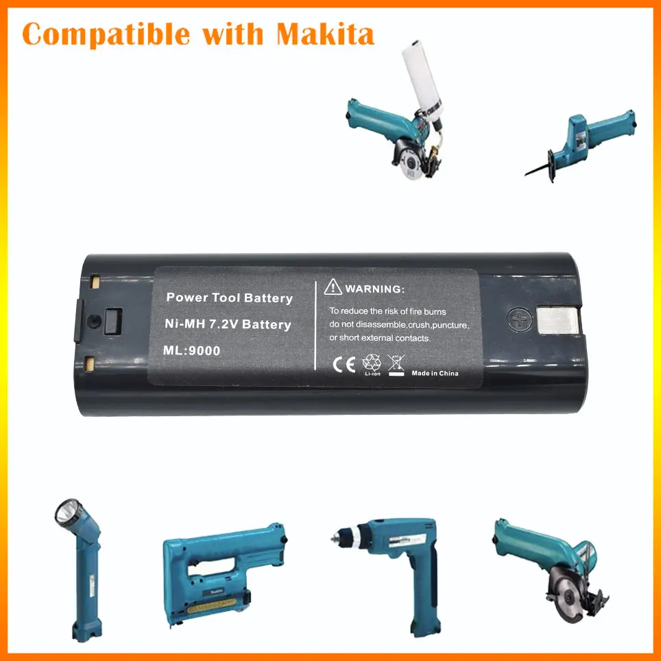 New 7.2V Makita 4800mAh 6800mAh NiMH Replacement Battery for Makita ...