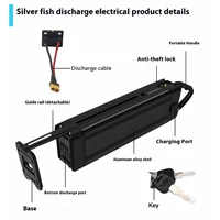 Silver Fish – batterie au Lithium 36V/48V/52V/60V, 10ah, 12ah, 15ah, 20a, pour 250W-1800W, pliable, e-deux roues, portable, avec chargeur XLR 3A 3
