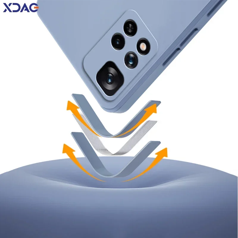 Original Square Liquid Silicone Cute Phone Cover Housing for Xiaomi Redmi Note Series