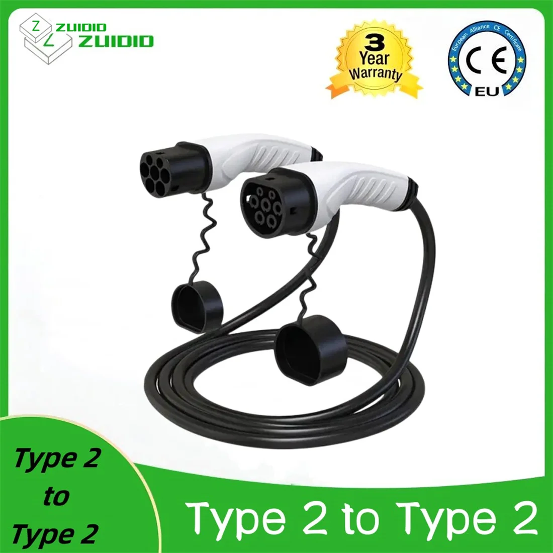 Type2 fast ac 32amp 22kw electric vehicle charging cable 32a 3phase