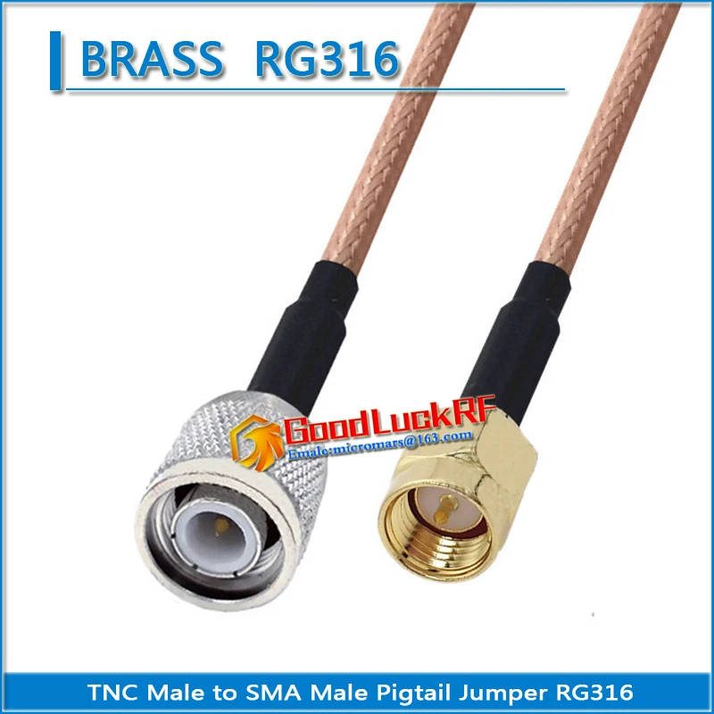 

1X Pcs TNC Male to SMA Male Plug Pigtail Jumper RG316 RF Connector Extend cable copper TNC to SMA