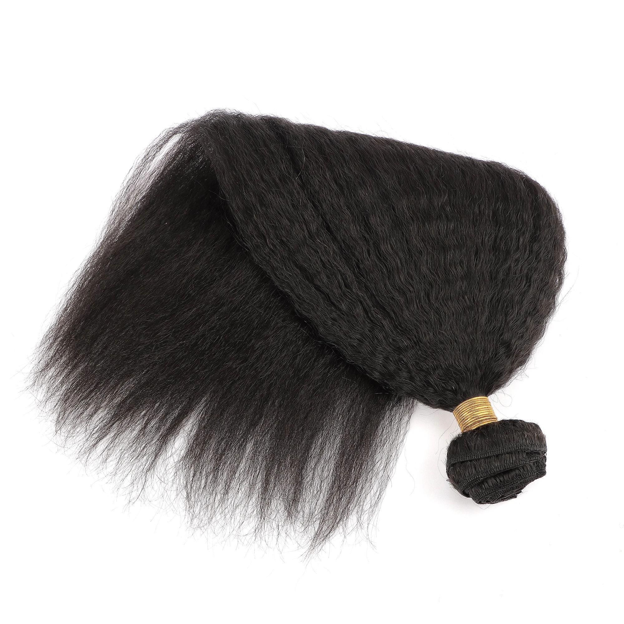 AHVAST kinky straight100g clip in weft hair extension natural color human hair virgin weft extensions