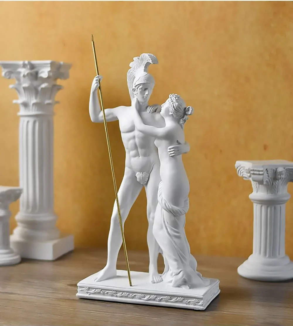 Description Picture 5 of itemAncient Greek soldier&goddess Resin sculpture ornaments,European nude figure,imitation plaster statue Gift,home Room decoration