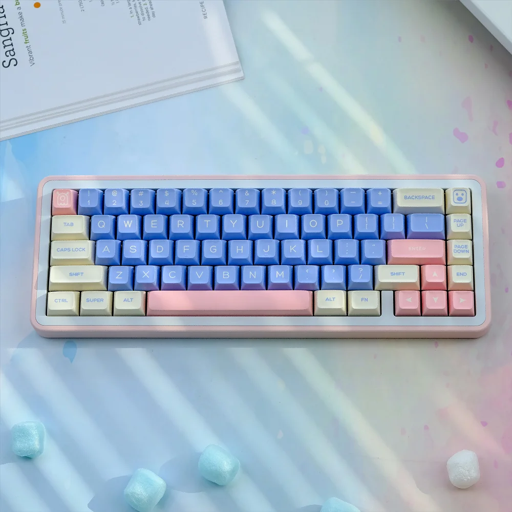 

160+ Keys QX Gift Keycaps PBT Double Shot QXA Profile Pink Blue Color for 61 64 68 87 96 980 104 108 Mechanical Keyboard