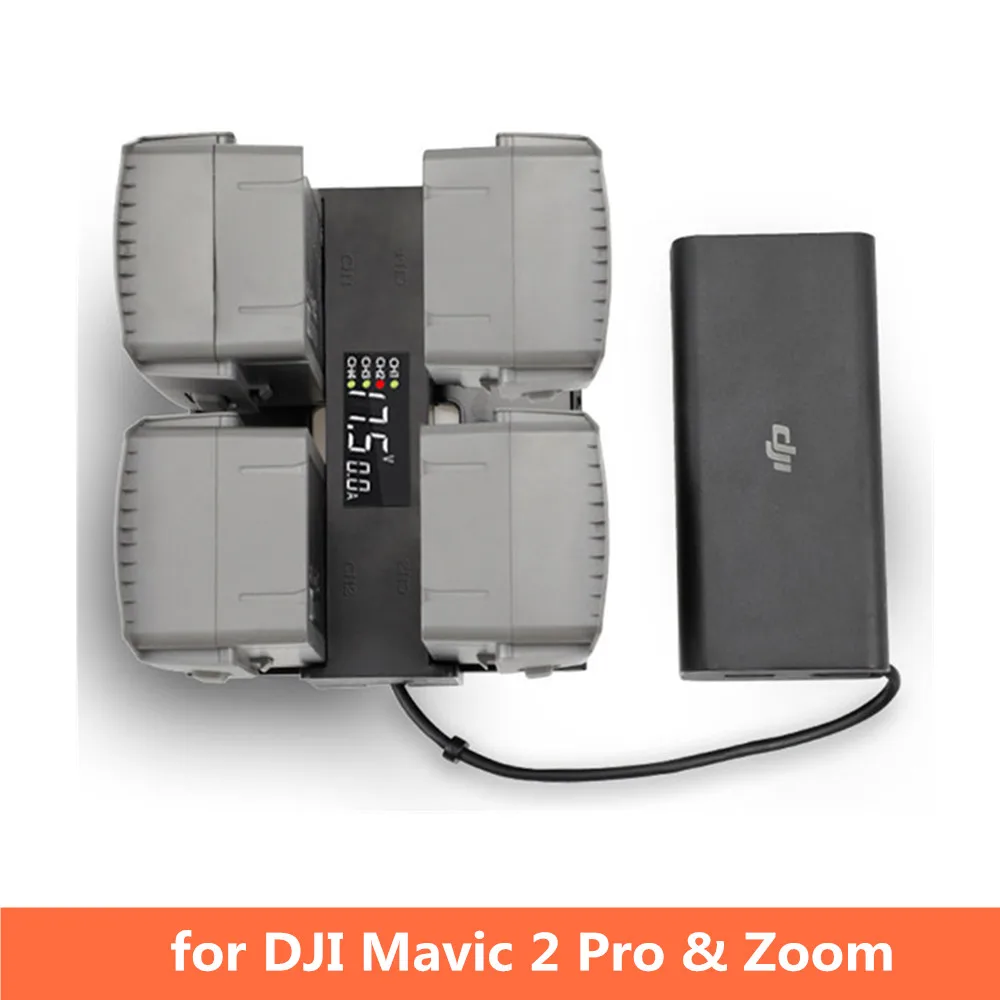 Drone Battery Charger FOR DJI Mavic 2 Pro Zoom 4 in 1 Portable Drone Battery Charger Converter Battery Charging Hub Smart Charger digit LED Screen
