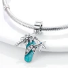 Silver Plated Dangle Charm Starfish Turtle Shell Dolphin Beads fit Original Bracelet Summer Collection Jewelry 3