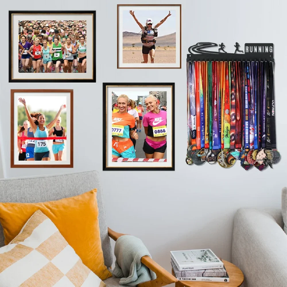 Running Medal Holder Display Hanger Rack Frame For Sport Race Runner Sturdy Black Steel Over 60 Easy to Install Medals Gifts acrylic display stand