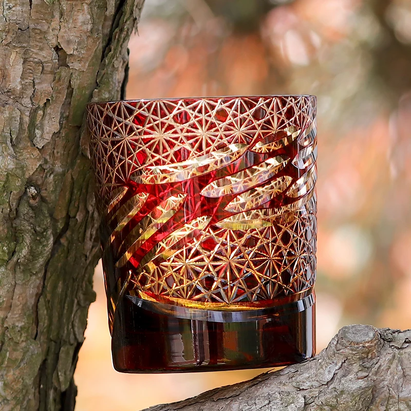

Luxury In Stock High Quality Hand Cut Flow Pattern Red/Blue/Green/Black 9oz Whiskey Glasses Free Shipping