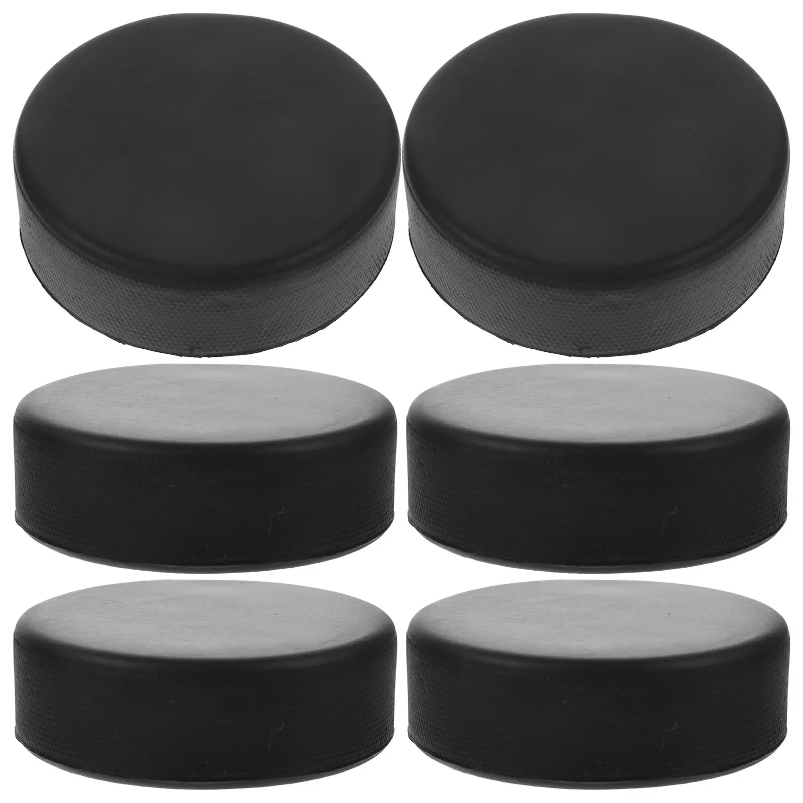 6 Pcs Rubber Hockey Puck for Training Smooth Surface Lightweight High Density Official Regulation Practice Ice Puck
