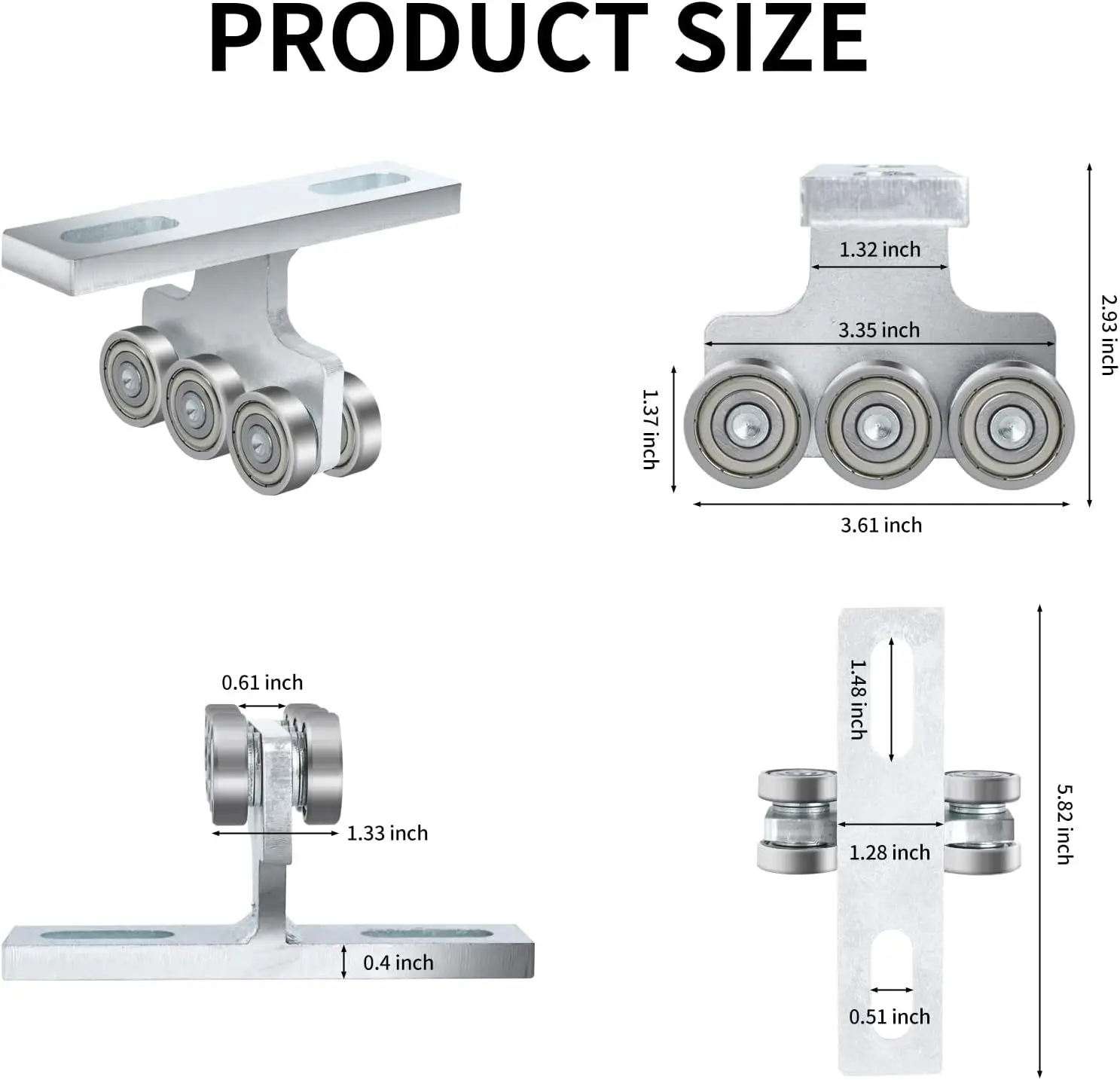 SKTREX 6 Wheel Hoist Trolley with Rollers-Strut Trolley Assembly for Electric Hoist-Fits 1-5/8"Wide and Taller Strut Channel