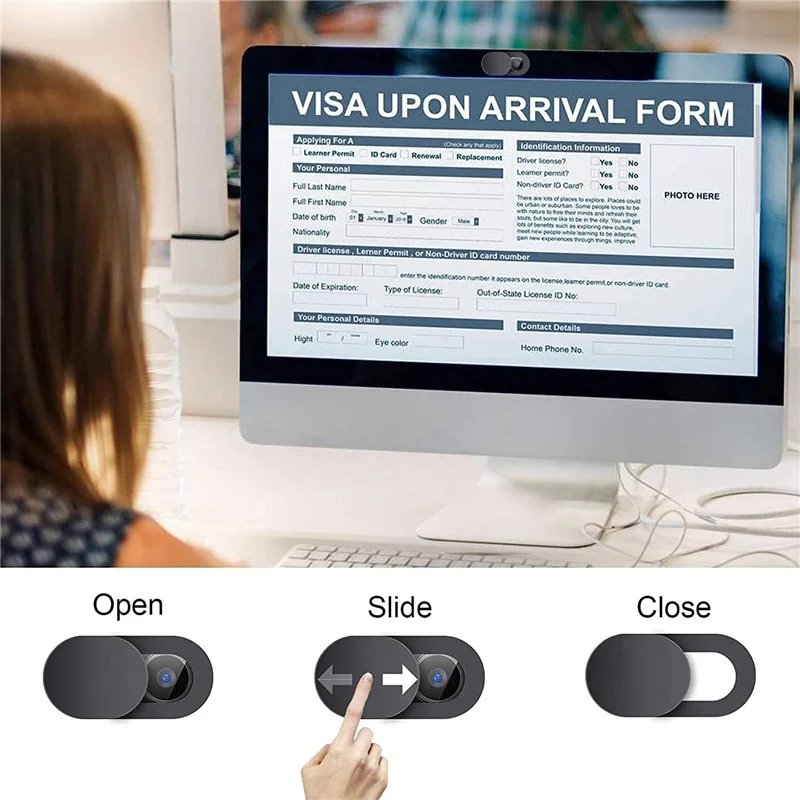 Webcam Cover Shutter Magnet Slider Plastic For iPad Tablet Web Laptop Pc Camera Mobile Phone Lenses Privacy Sticker