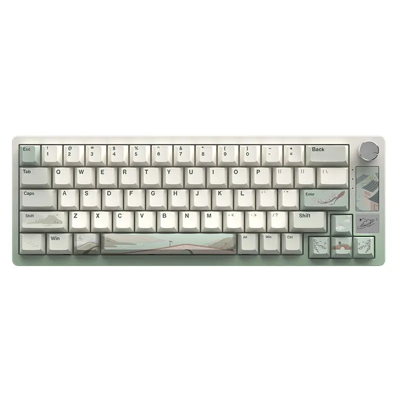 Estilo Chinês Antique Keycaps Keycaps de Cenário Verde Bege Keycaps de Teclado Mecânico Cereja Pbt Sublimação de Cinco Lados - Imagem 2
