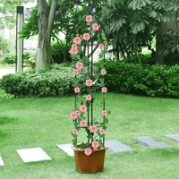 Black Garden Trellis, Plant Climbing Support Frame, Durable Plastic, Potted Plants, Indoor/Outdoor Climbing Plant Support