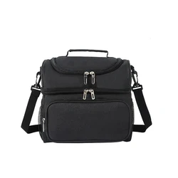 Enhanced Insulated Lunch Bag with Detachable Strap (Black)