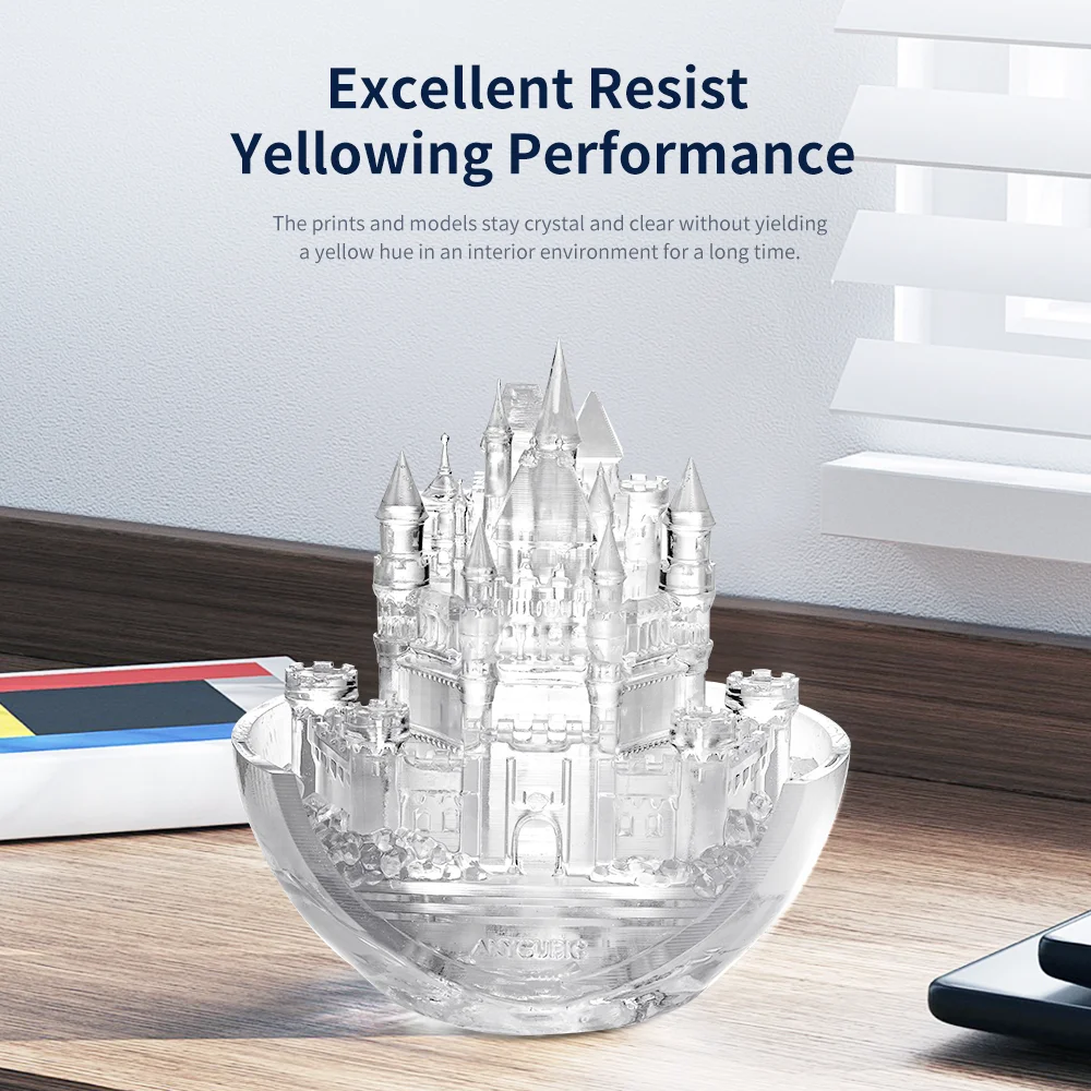 Anycubic-resina uv de Alta Transparência Fotopolímero 405nm Claridade de Longa Duração para Photon Mono x Impressão 3d Materiais Claros - Imagem 2