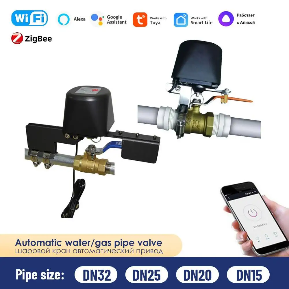 Jinvoo ZigBee Water Valve Tuya Smart Water Valve Shutoff Automatic Ball Valve Irrigation Timer Sprinkler Control Wireless Intelligent Valve Compatible with Alexa and Google Assistant