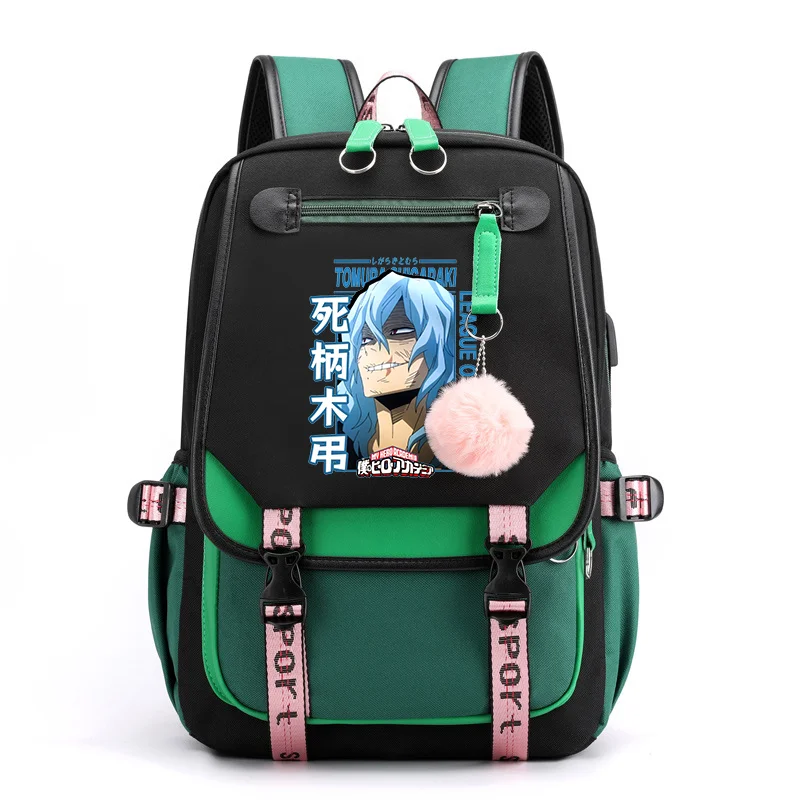 New Hot Shigaraki Tomura Backpacks Teenage Street Cool Anime Backpacks High Quality USB Zipper Backpacks School Backpacks 5