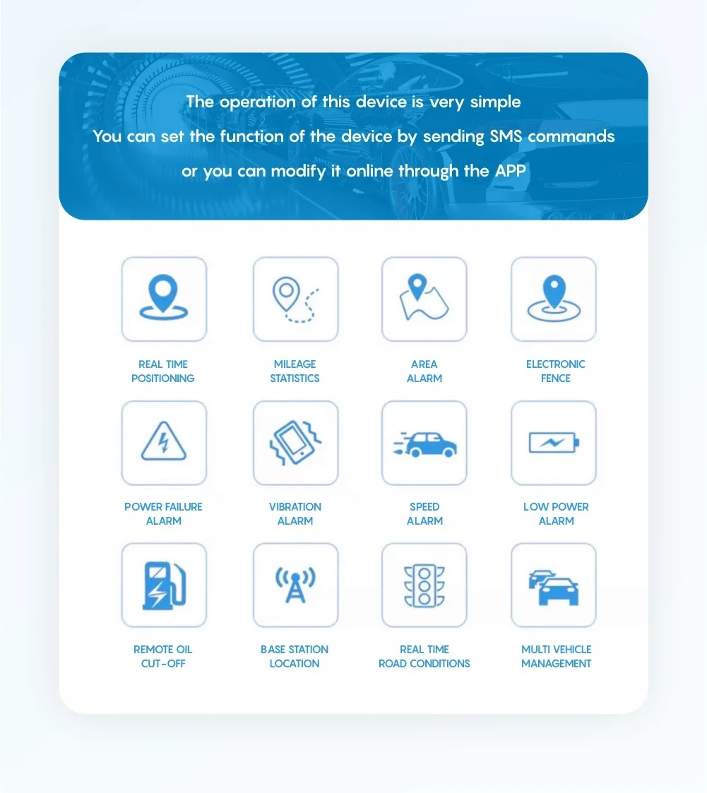 4G GPS Tracker Car Moto Bike Engine Relay Cut Oil Tracking ACC Towed Away Call SMS SOS Voice Monitor Alarm Location System APP