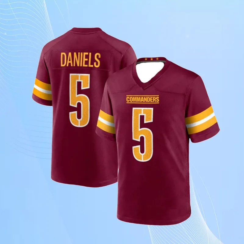 Sportswear Tshirt 24/25 Summer Adult Washington American Football Jersey Rugby Jersey Sportswear Training Commanders Daniels 5# T-shirt