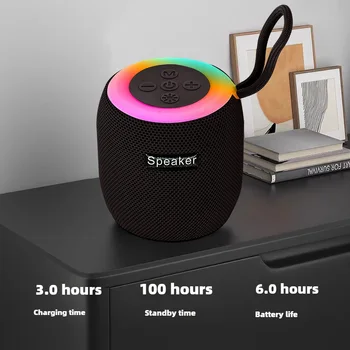 Outdoor portable wireless Bluetooth speaker, subwoofer, car and home with colorful lights, atmospheric small mini speaker