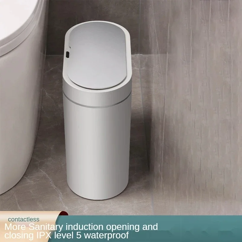 7L trash can smart sensor automatic household electronic kitchen bin toilet waterproof narrow seam sensor bin-smart trash can