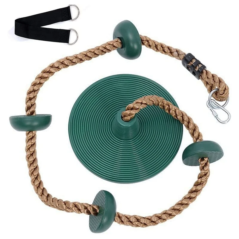 

Top!-Tree Swing For Kids-Single Disk Outdoor Climbing Rope With Platforms, Kids Outdoor Playground Swing Set