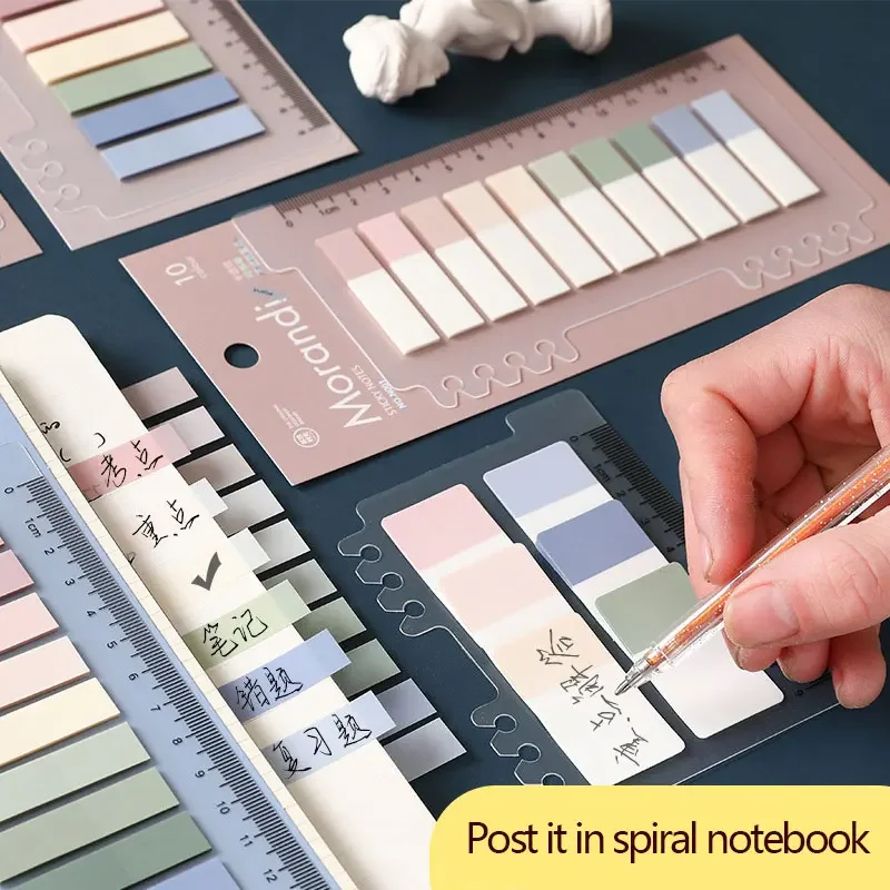 Sticky Notes Stationery Set 200 Sheets Stationery Posted for books it Memo Pad Bookmark Adhesive Notepad Sticky tabs - 2